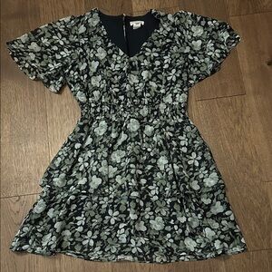 APRICOT Navy and Gray Floral Dress